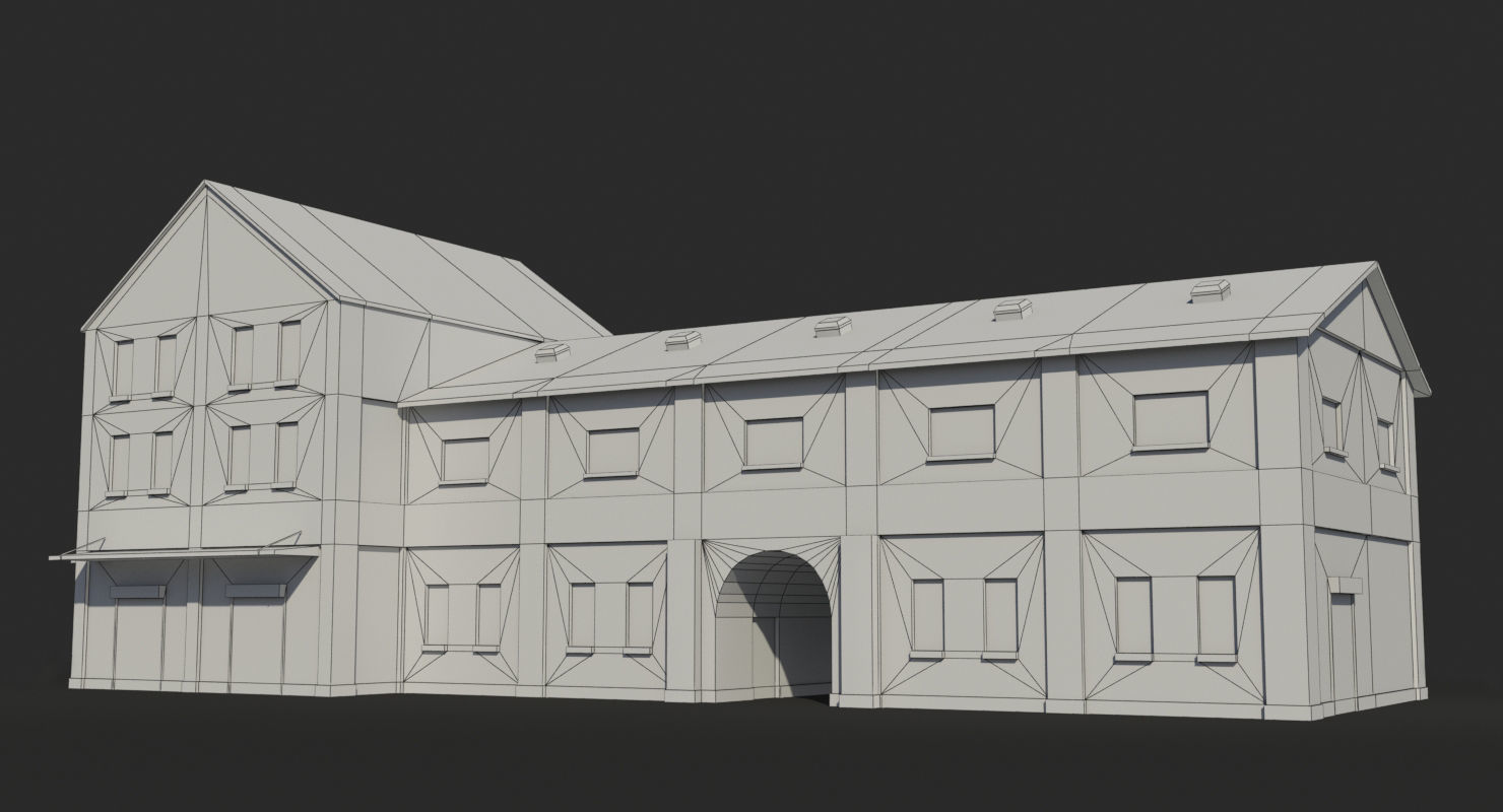 Factory x7 Low-poly 3D model_4