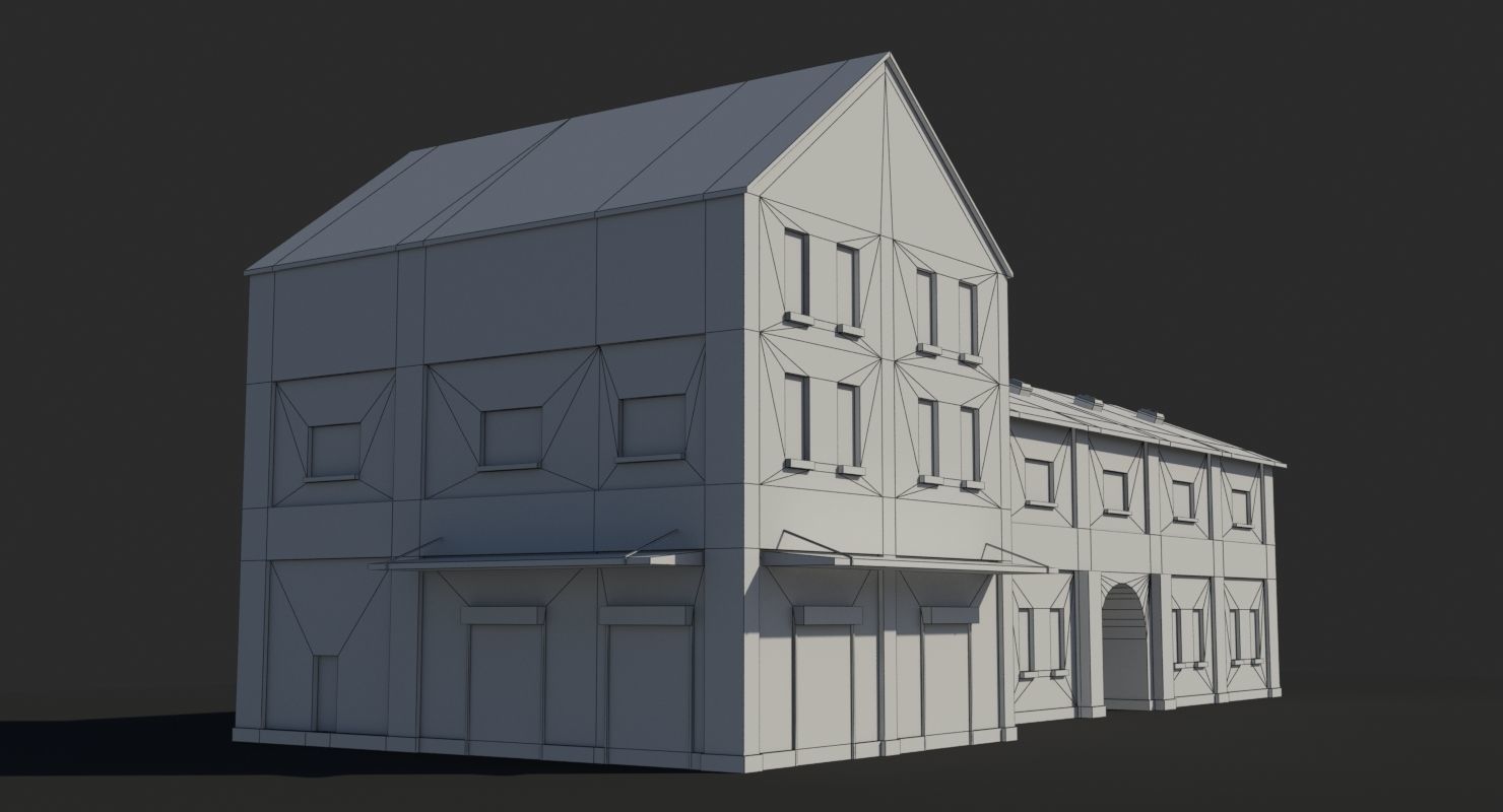 Factory x7 Low-poly 3D model_5