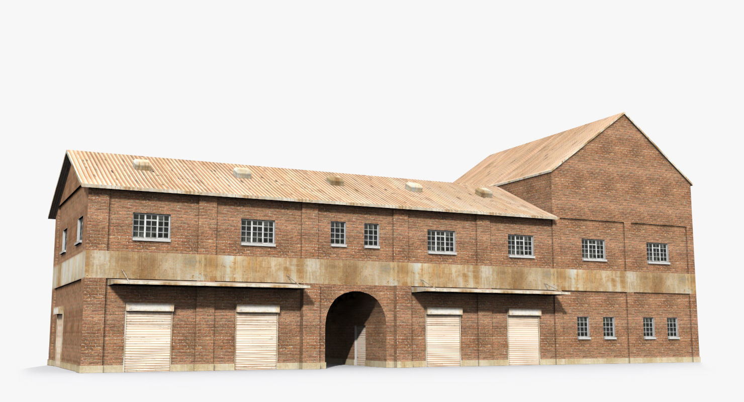 Factory x7 Low-poly 3D model_2