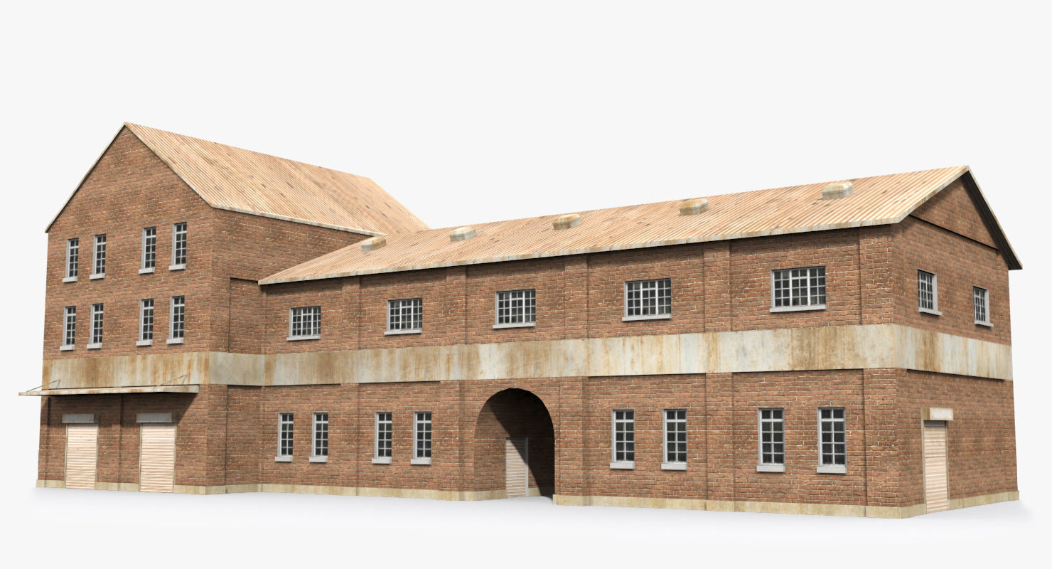 Factory x7 Low-poly 3D model_1