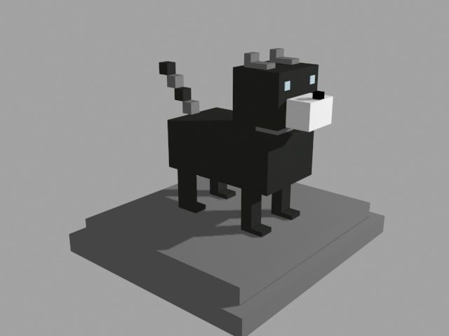 VOXEL DOG - MODEL 9 Low-poly 3D model_2