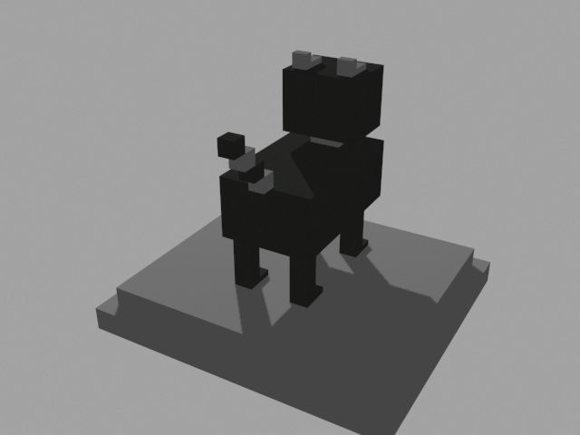 VOXEL DOG - MODEL 9 Low-poly 3D model_3