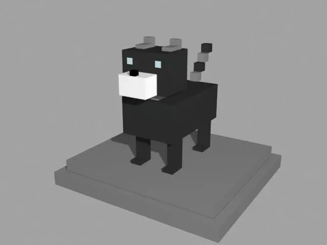 VOXEL DOG - MODEL 9 Low-poly 3D model_0