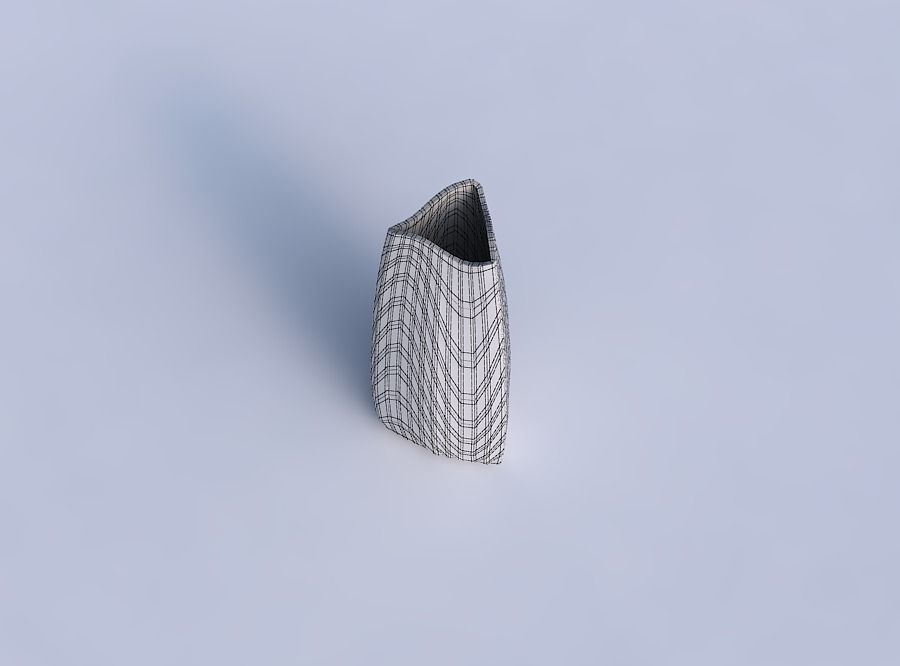 Vase triangle with wavy grid plates 3D print model_6