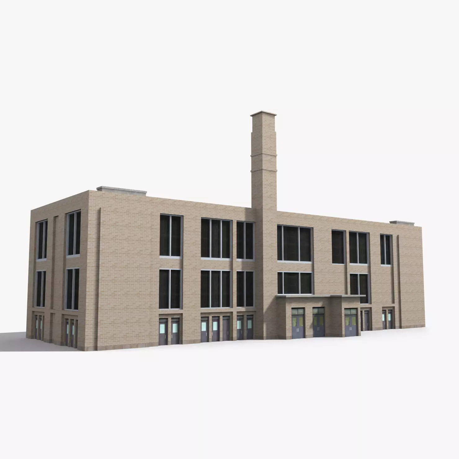 Factory x9 Low-poly 3D model