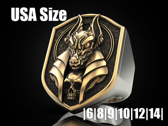 Anubis ring 3D print model