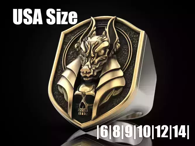 Anubis ring 3D print model