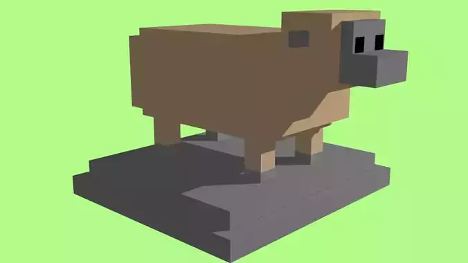 VOXEL SHEEP - MODEL 2 Low-poly 3D model
