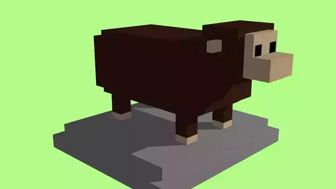 VOXEL SHEEP - MODEL 3 Low-poly 3D model