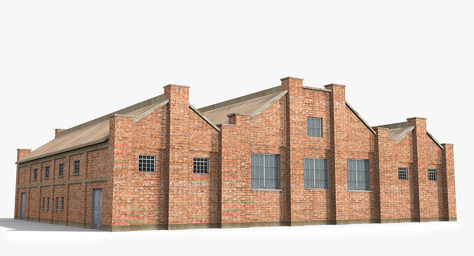 Factory x11 Low-poly 3D model 4