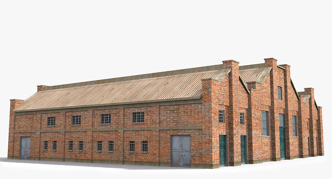 Factory x11 Low-poly 3D model 3