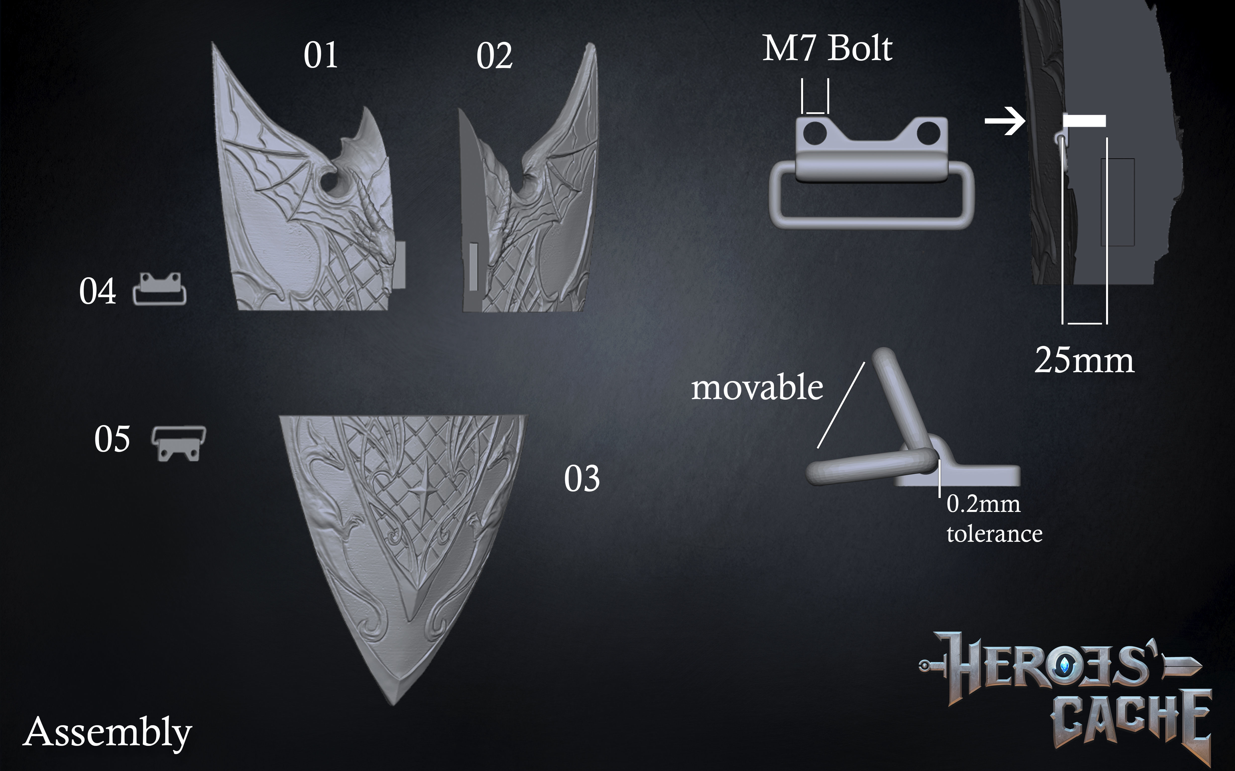Monster Hunter World - Royal Nova Shield 3D print model_4
