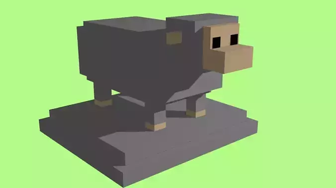 VOXEL SHEEP - MODEL 4 Low-poly 3D model