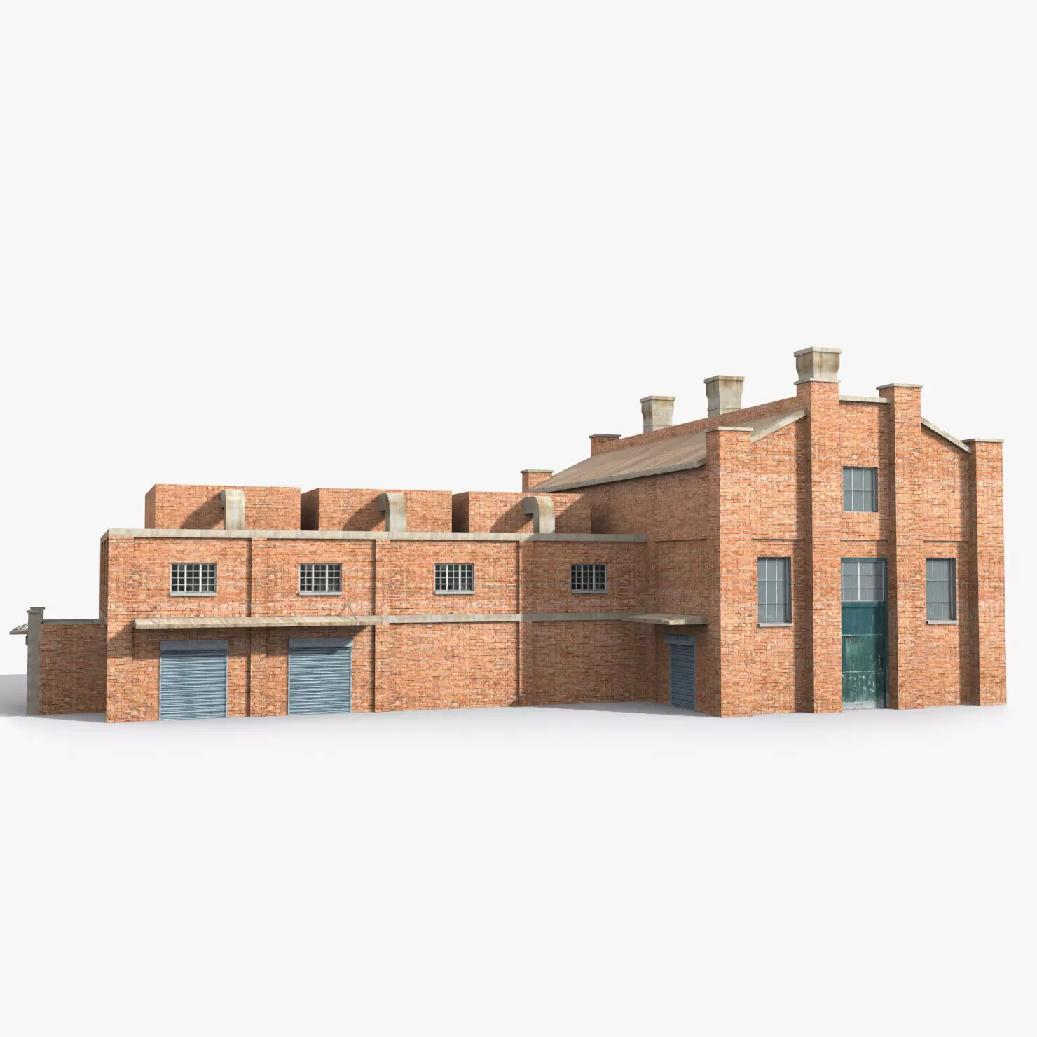 Factory x12 Low-poly 3D model_0