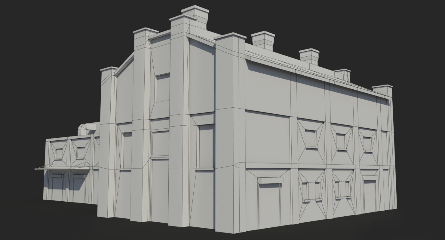 Factory x12 Low-poly 3D model_6