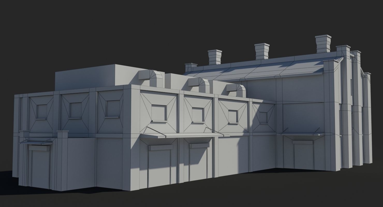 Factory x12 Low-poly 3D model_5