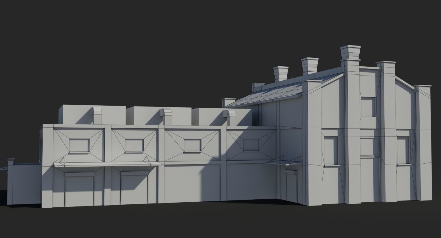 Factory x12 Low-poly 3D model_4