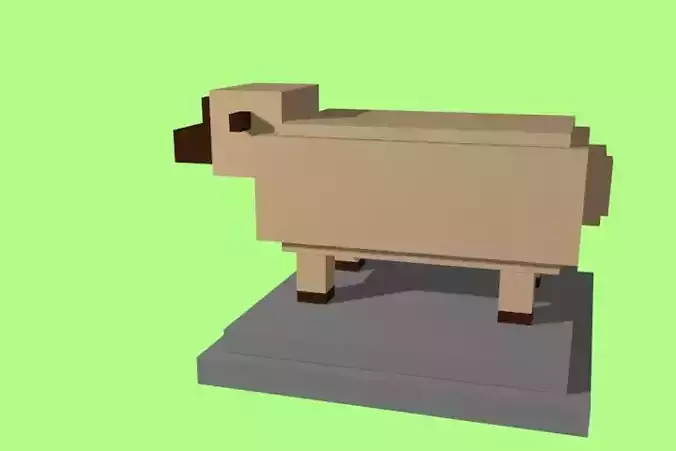 VOXEL SHEEP - MODEL 5 Low-poly 3D model
