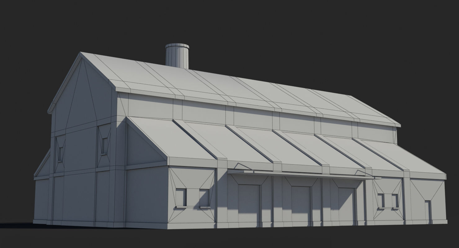 Factory x13 Low-poly 3D model_6