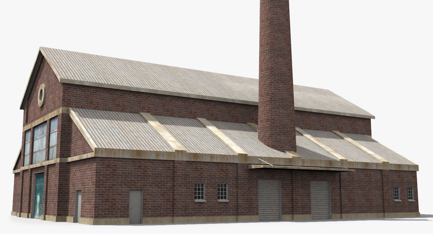 Factory x13 Low-poly 3D model_2