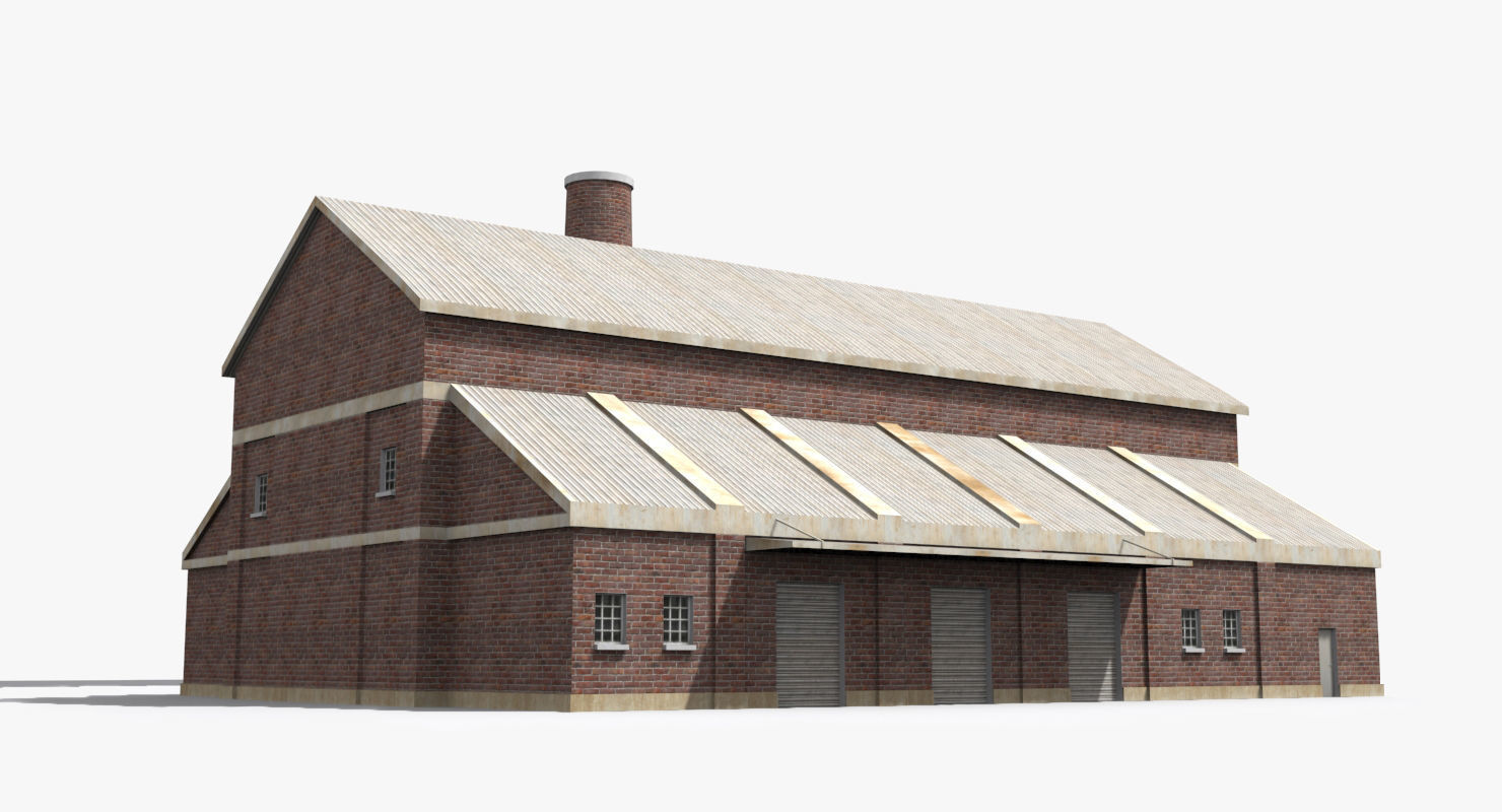 Factory x13 Low-poly 3D model_3