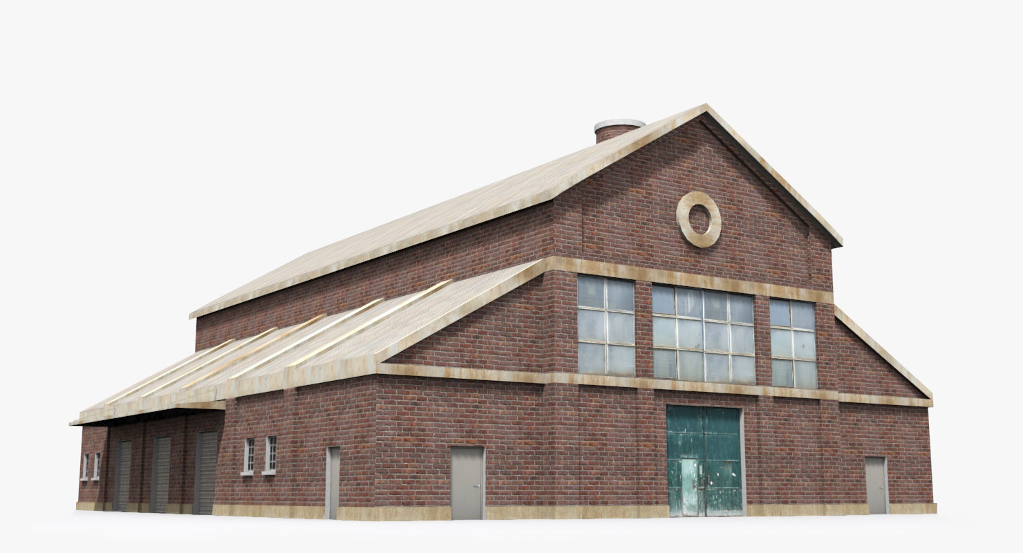 Factory x13 Low-poly 3D model_1