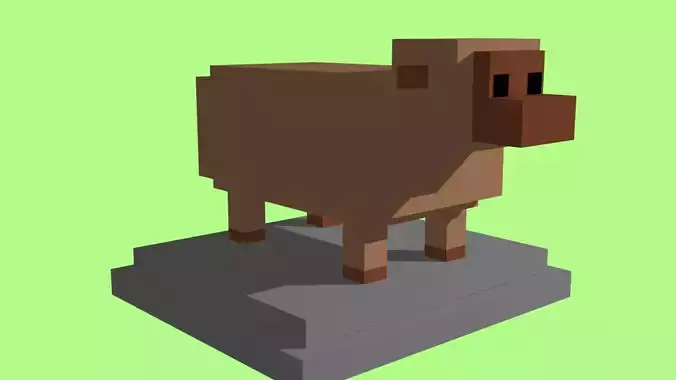 VOXEL SHEEP - MODEL 6 Low-poly 3D model