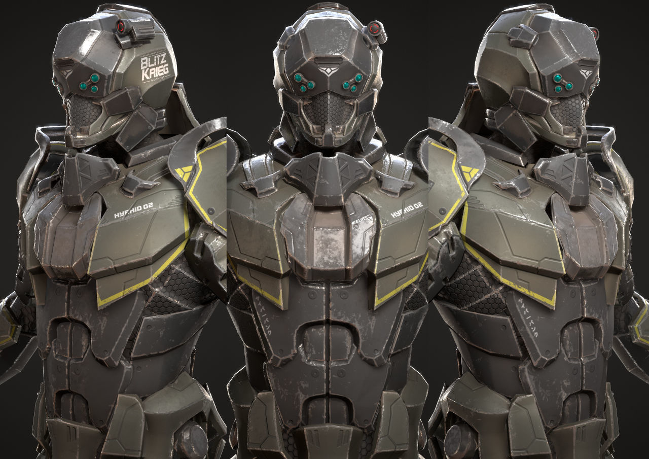SciFi Soldier Character Low-poly 3D model_3