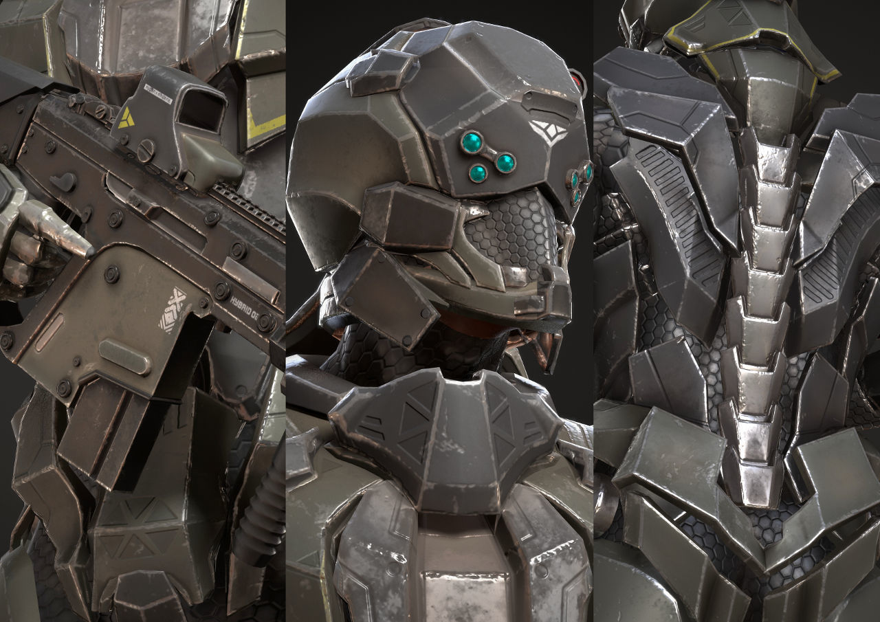 SciFi Soldier Character Low-poly 3D model_5
