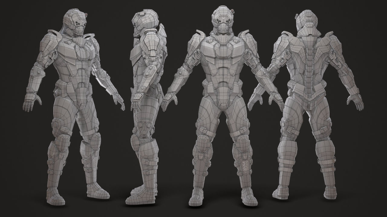 SciFi Soldier Character Low-poly 3D model_9