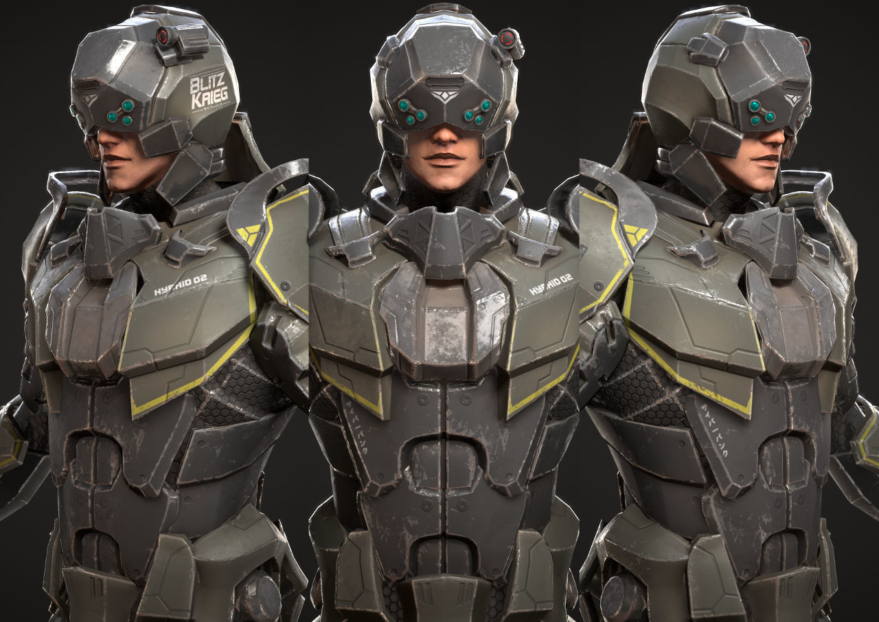 SciFi Soldier Character Low-poly 3D model_4