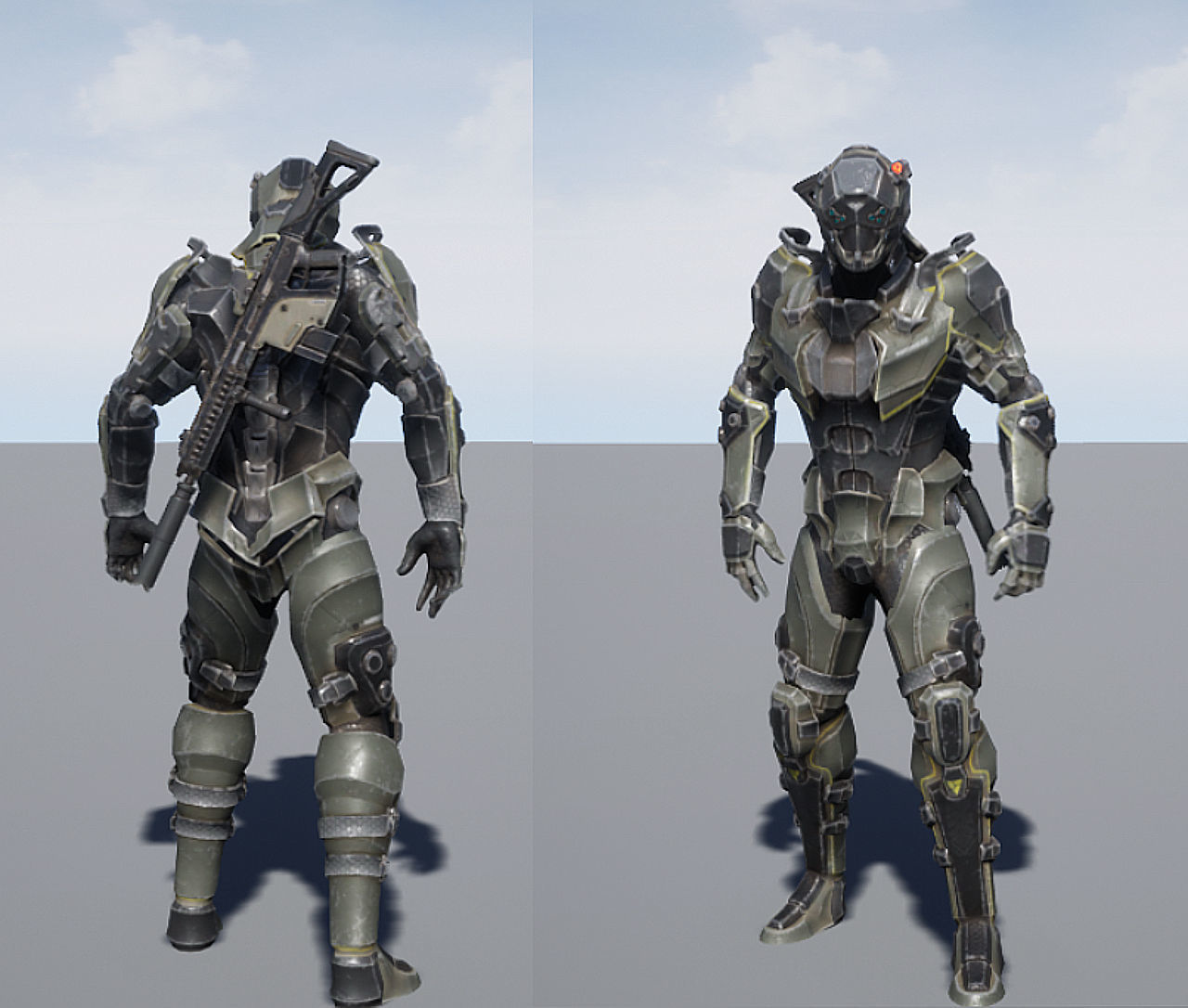 SciFi Soldier Character Low-poly 3D model_10