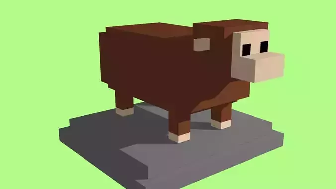 VOXEL SHEEP - MODEL 7 Low-poly 3D model