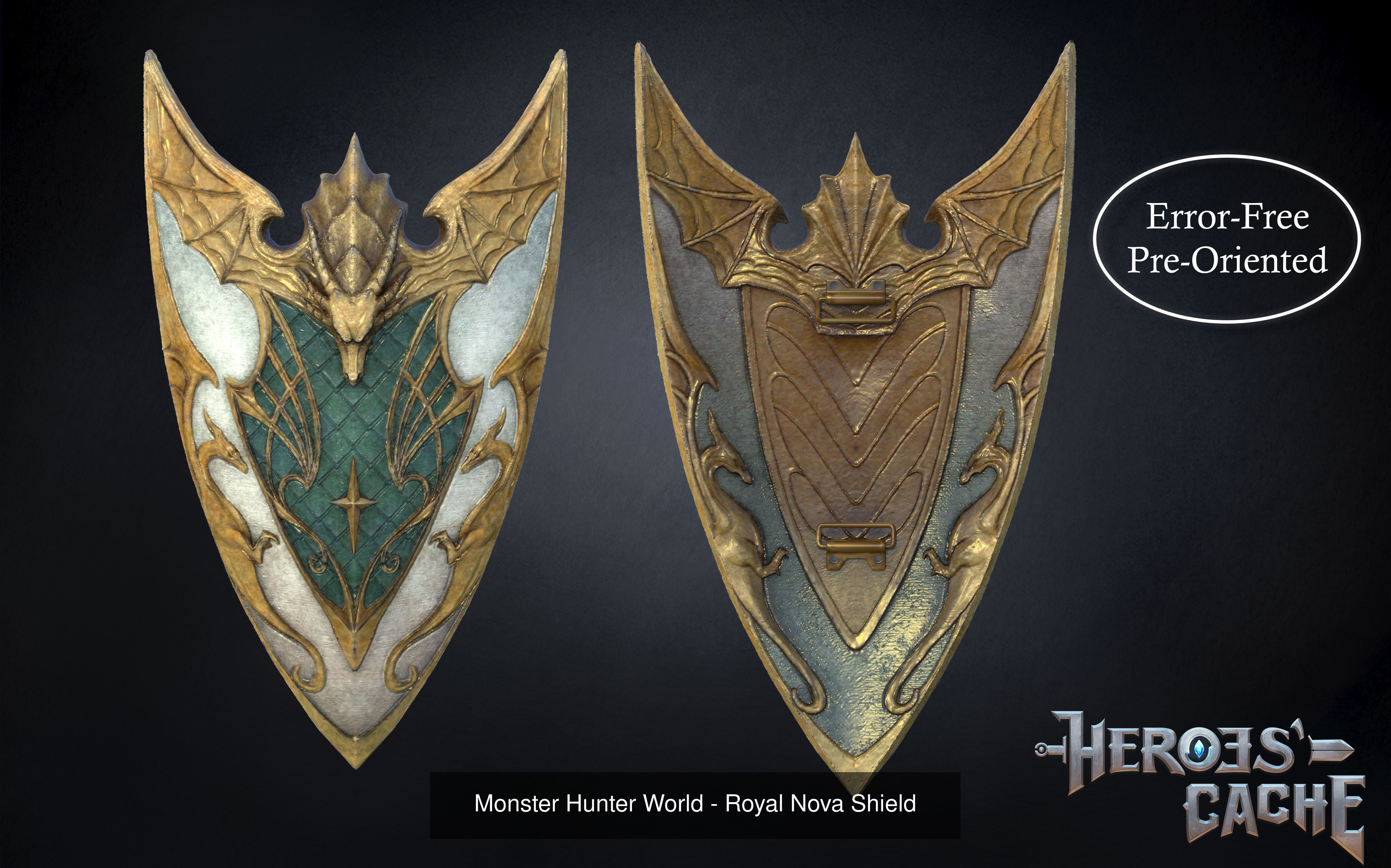 Monster Hunter World - Royal Nova Sword and Shield Set 3D Model Collection_2