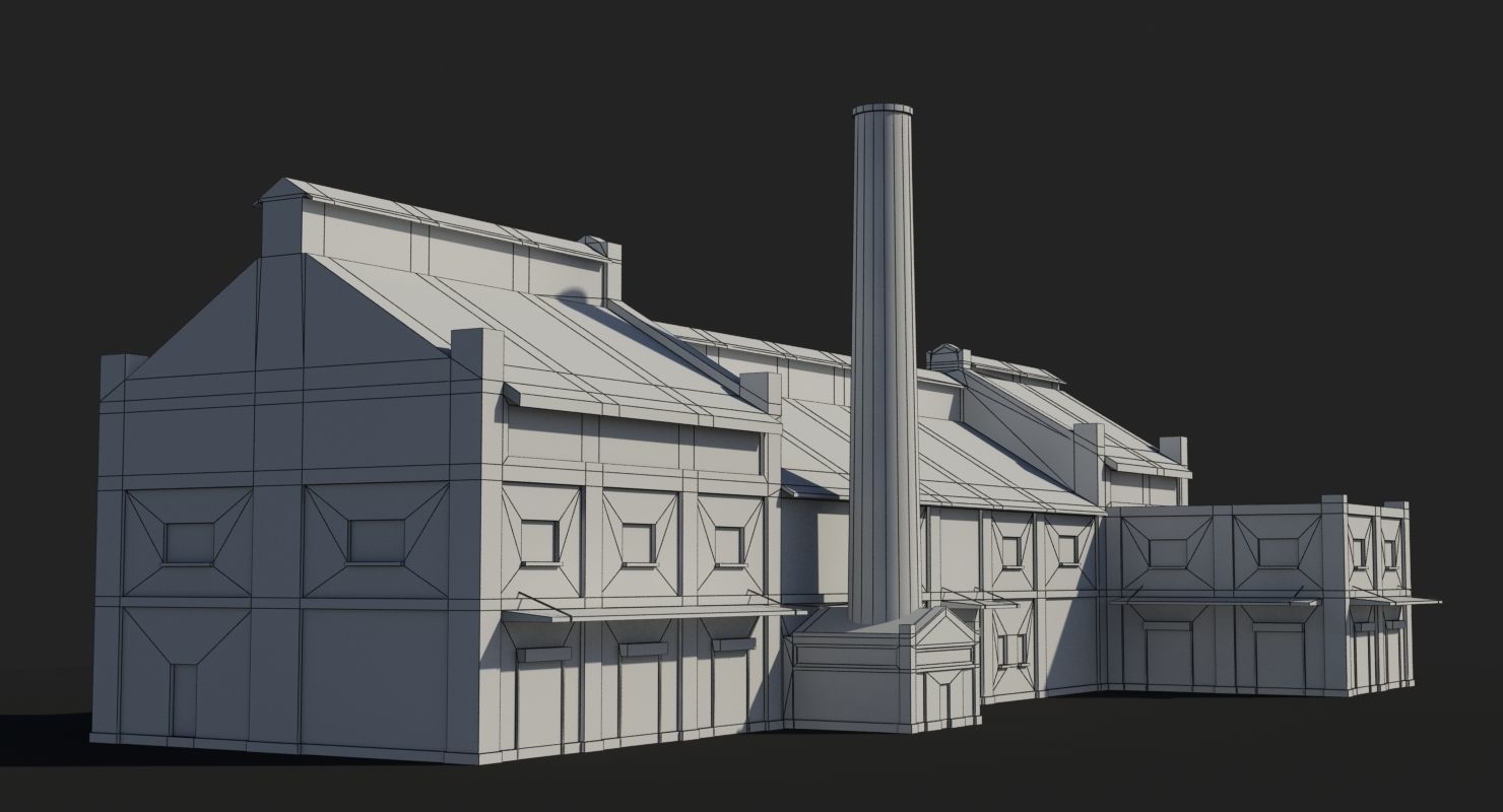 Factory x14 Low-poly 3D model_7
