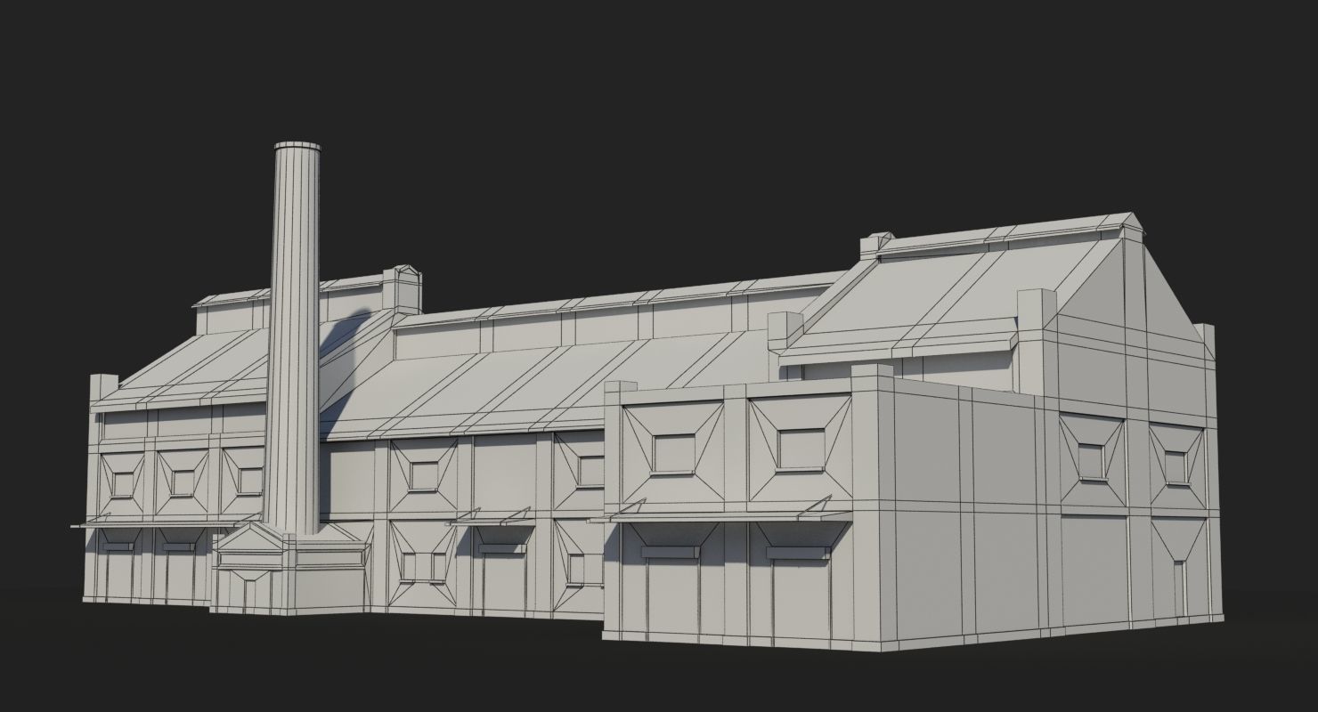 Factory x14 Low-poly 3D model_6