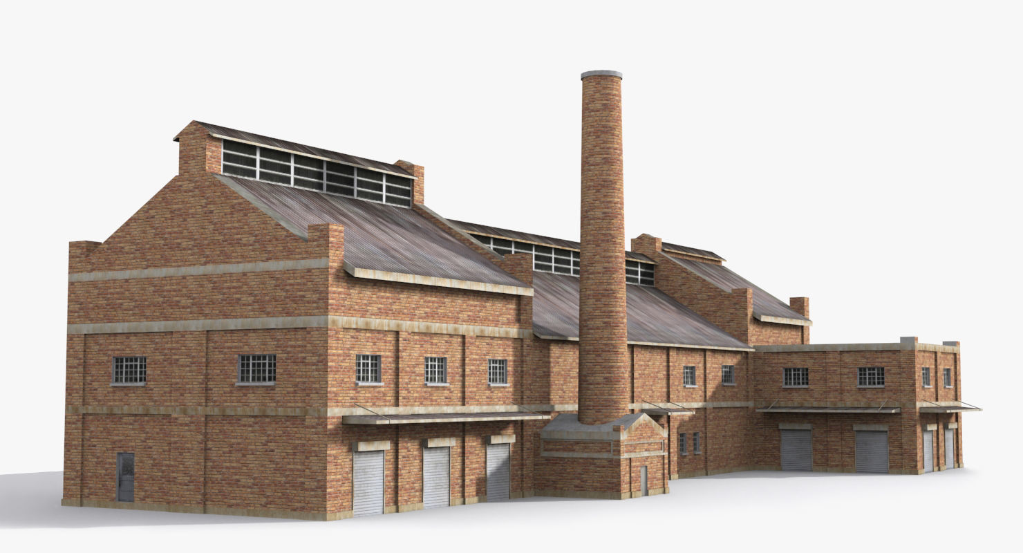 Factory x14 Low-poly 3D model_2