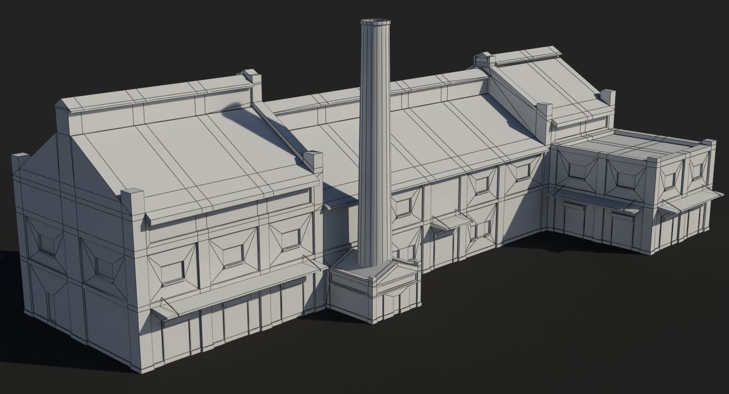 Factory x14 Low-poly 3D model_5