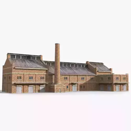 Factory x14 Low-poly 3D model