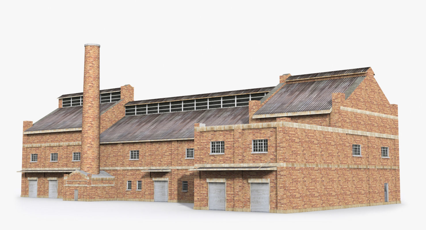 Factory x14 Low-poly 3D model_3