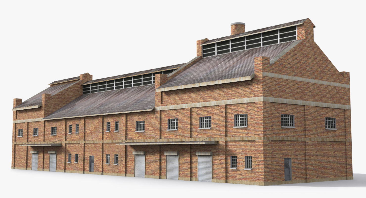 Factory x14 Low-poly 3D model_4