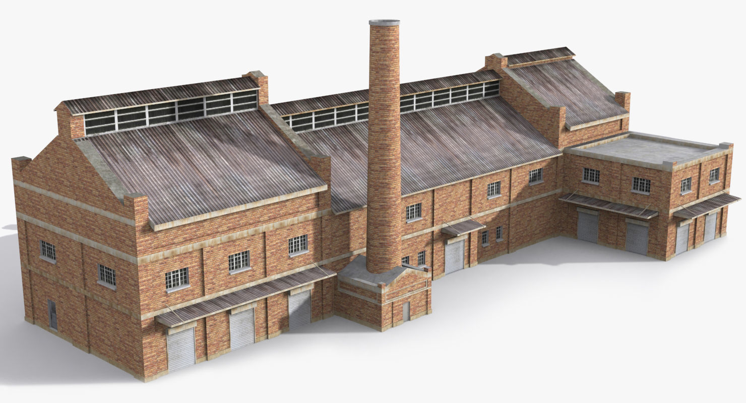 Factory x14 Low-poly 3D model_1