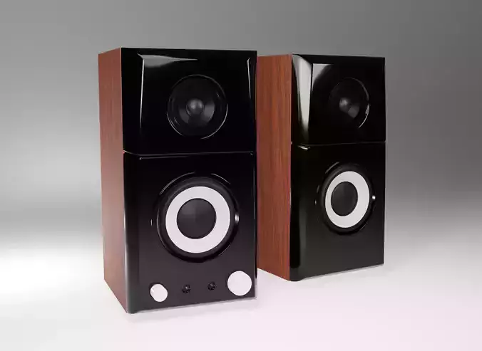 Black Speakers Desktop 3D model