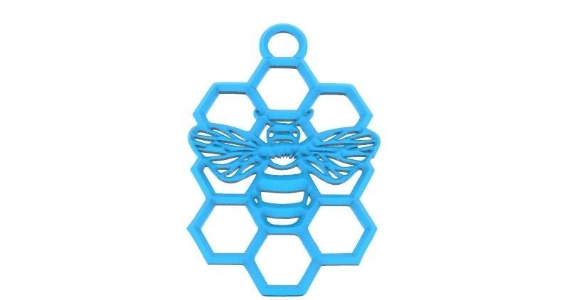 Honeycomb bee pendant 3D print model_2