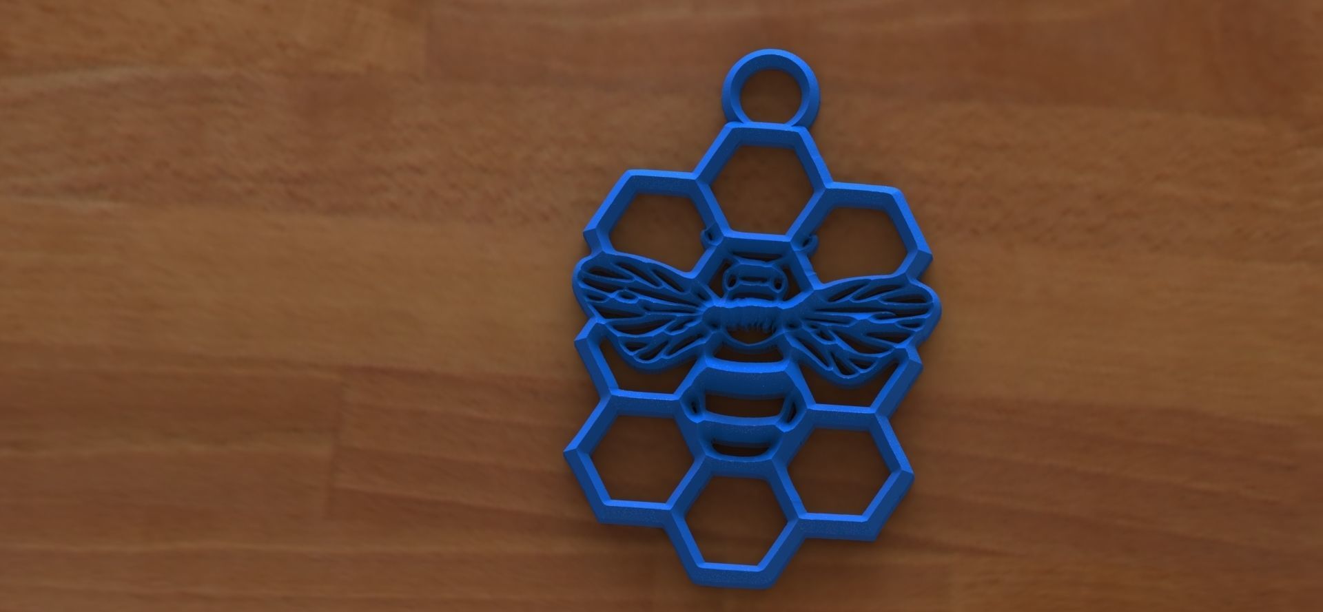 Honeycomb bee pendant 3D print model_3