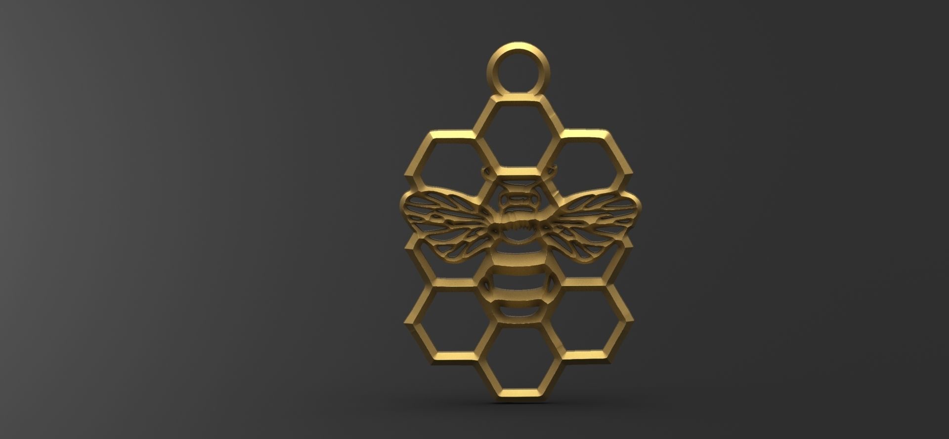 Honeycomb bee pendant 3D print model_4