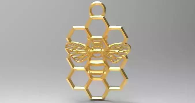 Honeycomb bee pendant 3D print model