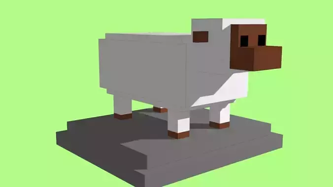 VOXEL SHEEP - MODEL 10 Low-poly 3D model