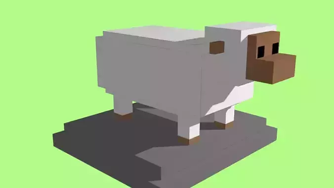 VOXEL SHEEP - MODEL 11 Low-poly 3D model