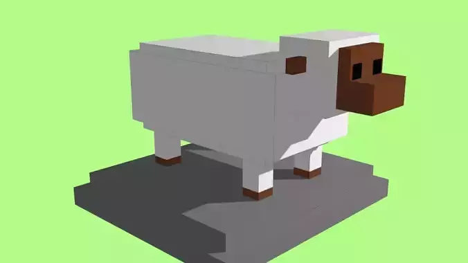VOXEL SHEEP - MODEL 12 Low-poly 3D model